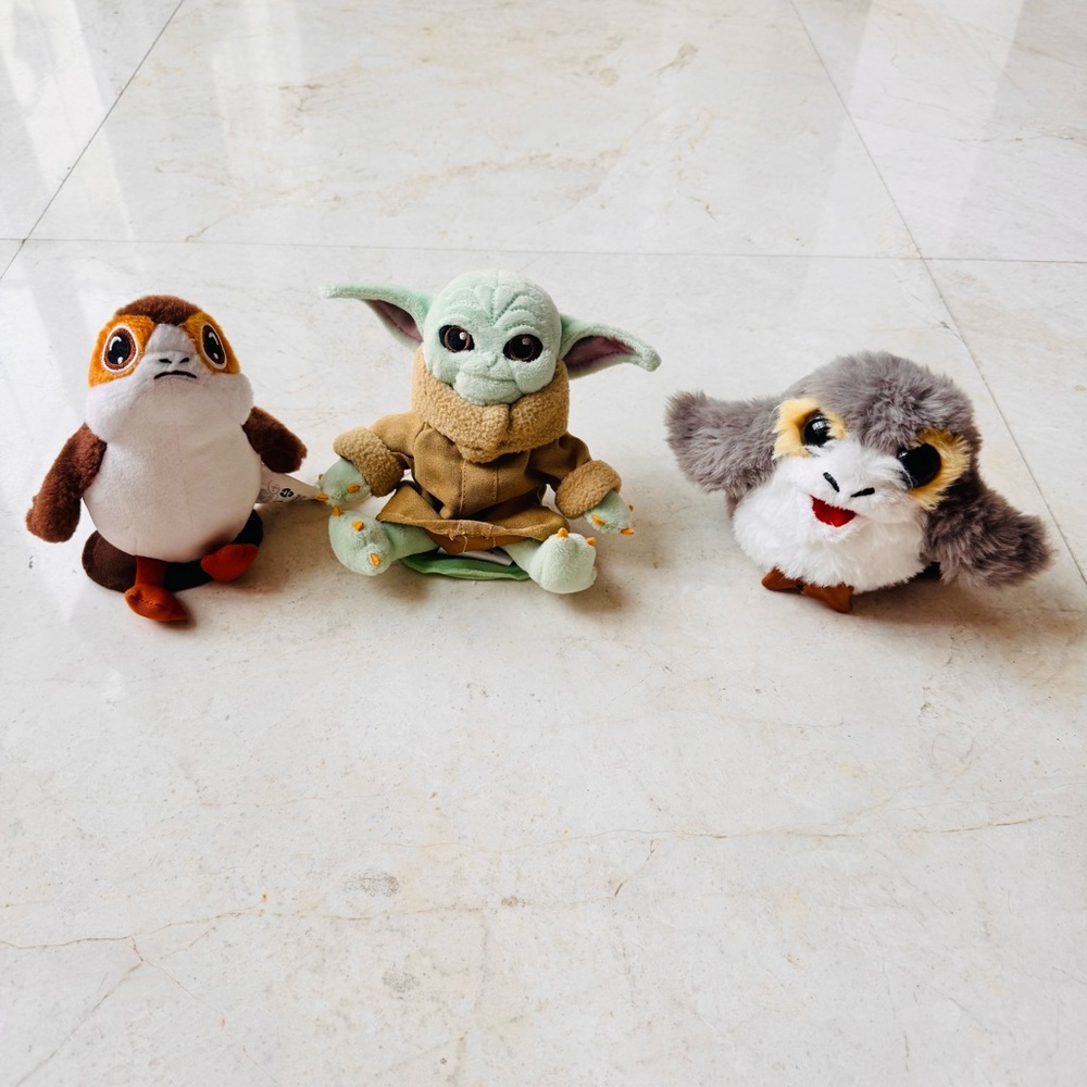 Star Wars Magnetic shoulder Plush Toy Set Porg Grogu